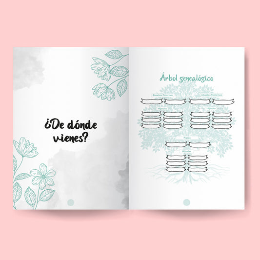 libro diario mamá cuénta de ti, marca escribo tu historia