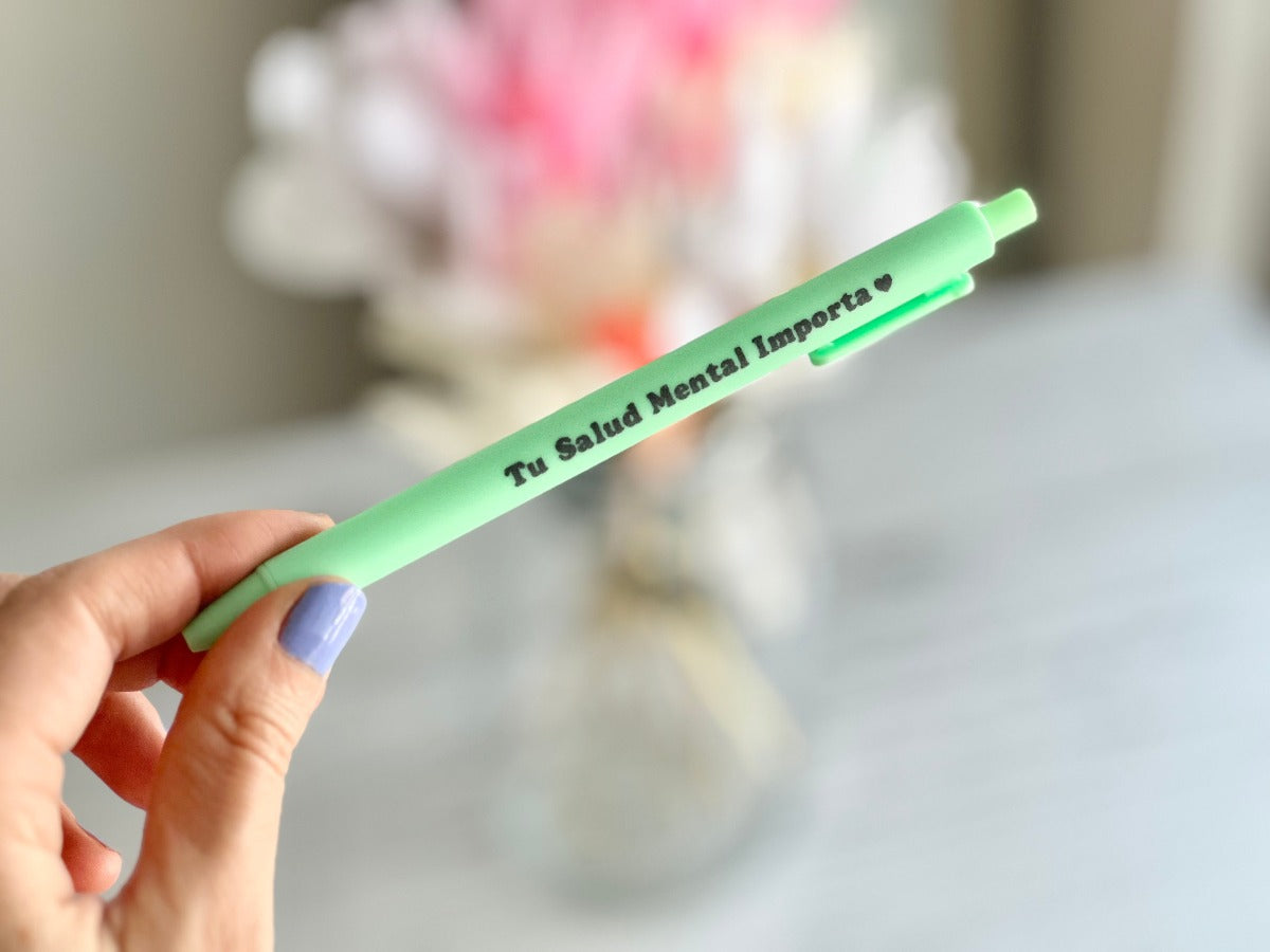lápiz turquesa con frase tu salud mental importa