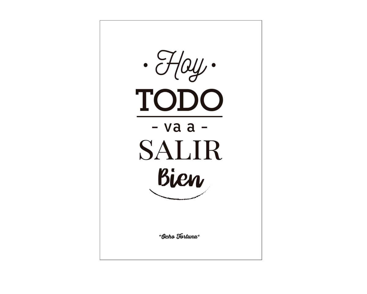 Cuadro/Lámina 20x30 Hoy todo va a salir bien solo lámina