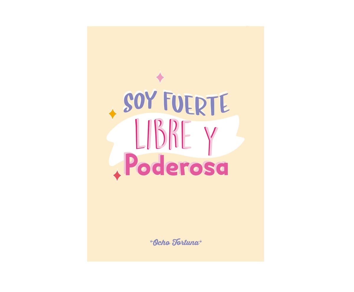 Cuadro/Lámina 15x20 Soy fuerte, libre y poderosa solo lámina