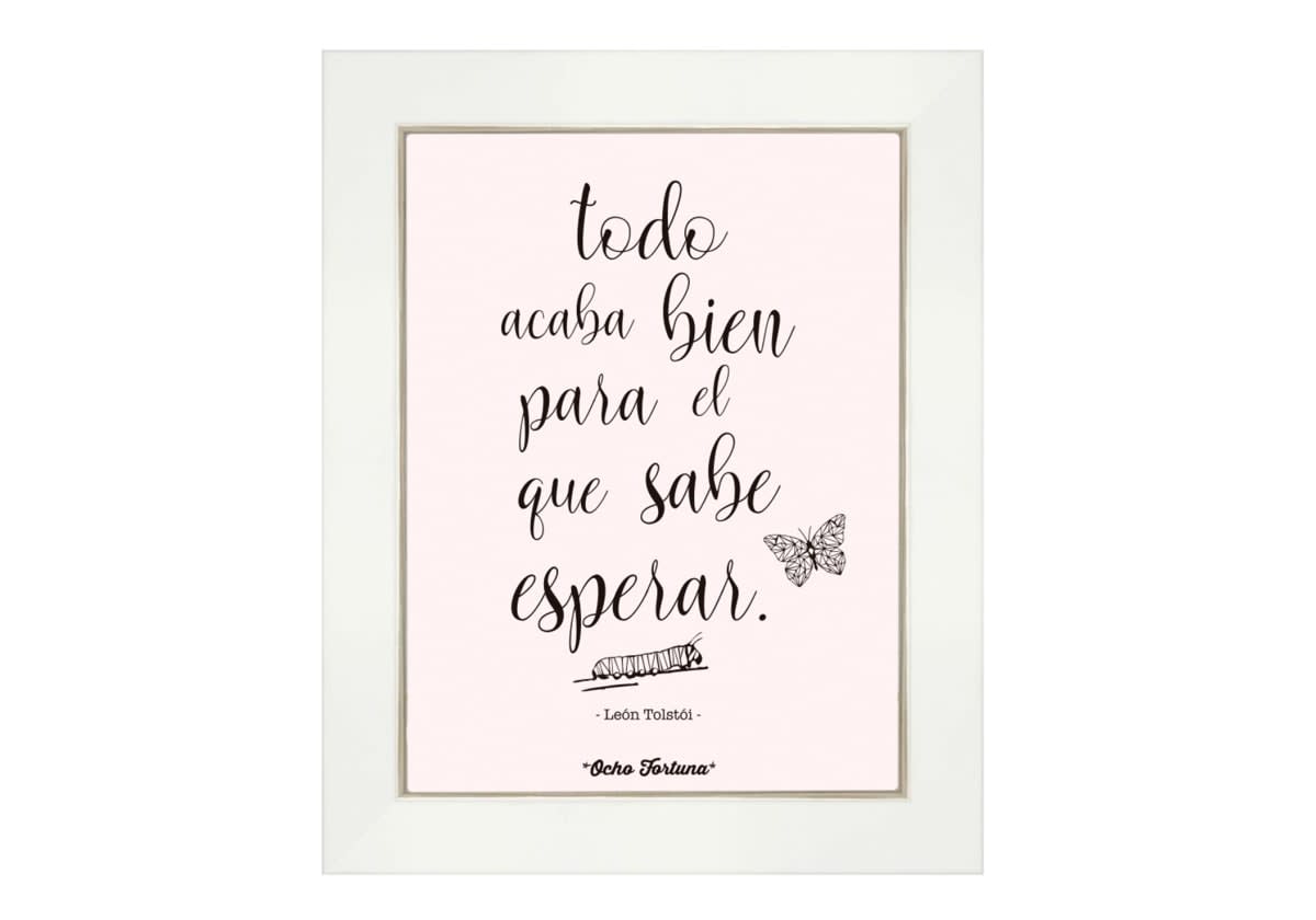 Cuadro/Lámina 15x20 Tolstoi (Todo acaba bien) marco blanco