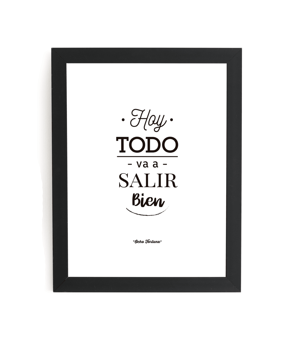 Cuadro/Lámina 20x25 Hoy todo va a salir bien con marco