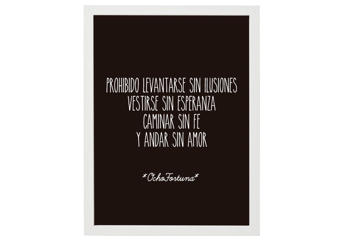 Cuadro/Lámina 25x35 Prohibido con marco