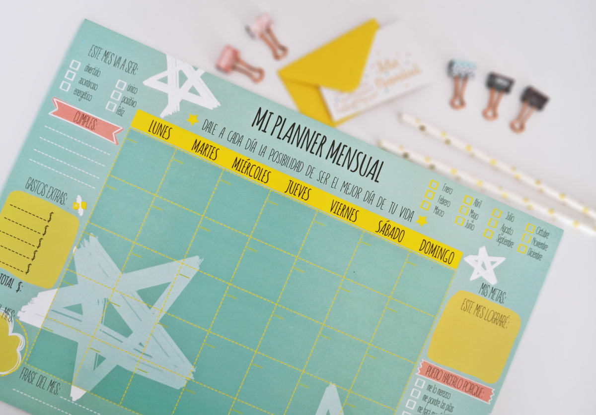 ocho fortuna papelería Planner Mensual