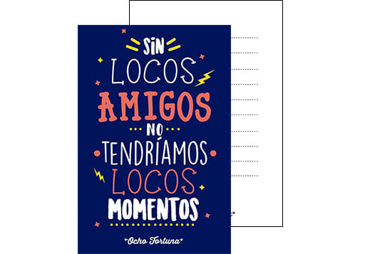 POSTAL 10x15 Locos Amigos