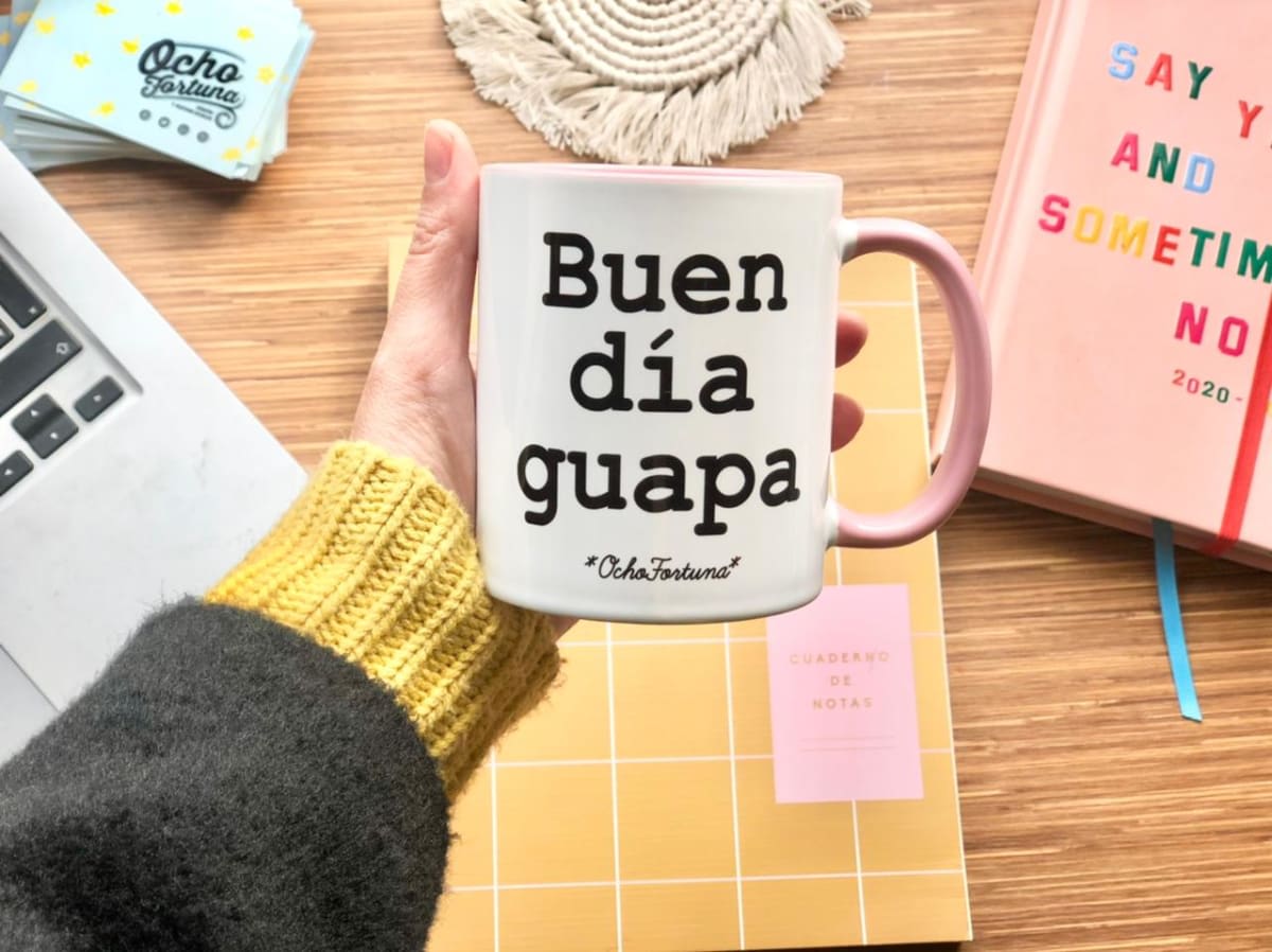 Ocho Fortuna Tazón Buen día Guapa! Asa Rosada