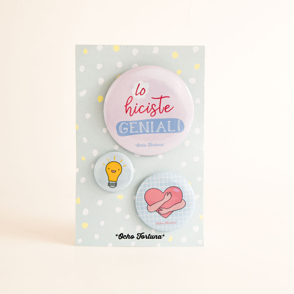 Pack 3 Chapitas - Felicitaciones