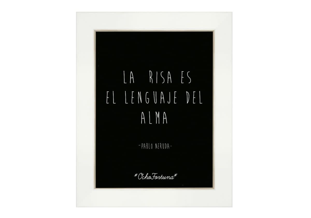 Cuadro/Lámina 15x20 Pablo Neruda (La risa) marco blanco