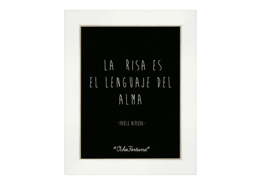 Cuadro/Lámina 15x20 Pablo Neruda (La risa) marco blanco