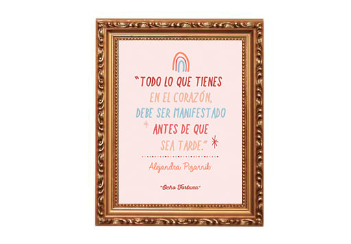 Cuadro/Lámina 15x20 Alejandra Pizarnik marco dorado