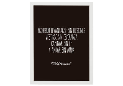 Cuadro/Lámina 25x35 Prohibido con marco