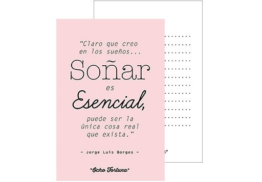 POSTAL 10x15 Soñar rosada (Borges)